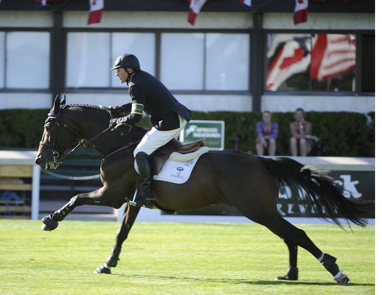 Hickstead Olympic Horse, Eric Lamaze at Spruce Meadows riding Hickstead