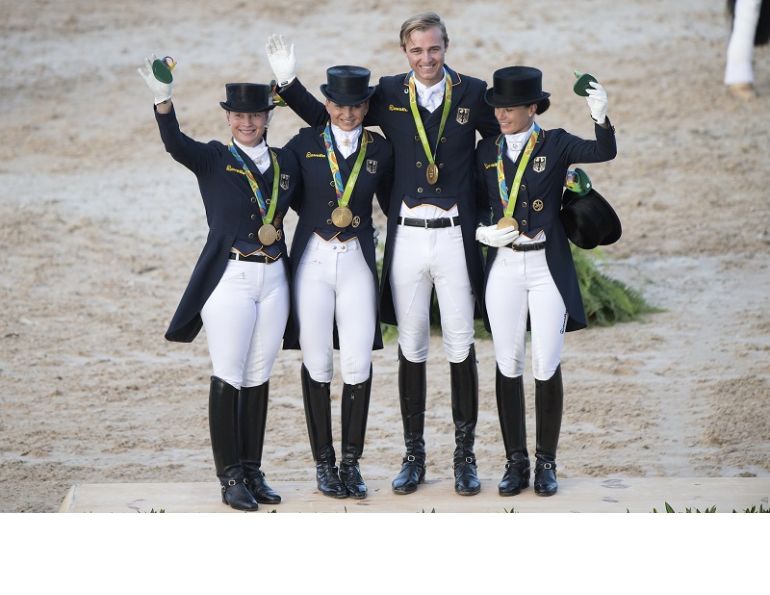 Germany Olympic Dressage Gold Olympic Equestrian Park Olympic Dressage Olympic Grand Prix Edward Gal Diederik van Silfhout Hans Peter Minderhoud Dorothee Schneider Steffen Peters Fiona Bigwood Laura Graves, USA